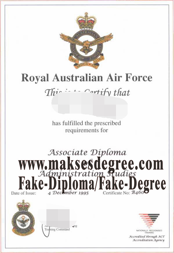 Where to order fake Royal Australian Air Force Degree