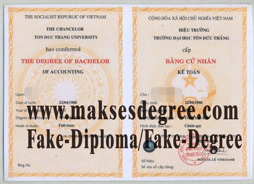 Where to order fake Ton Duc Thang University Certificate