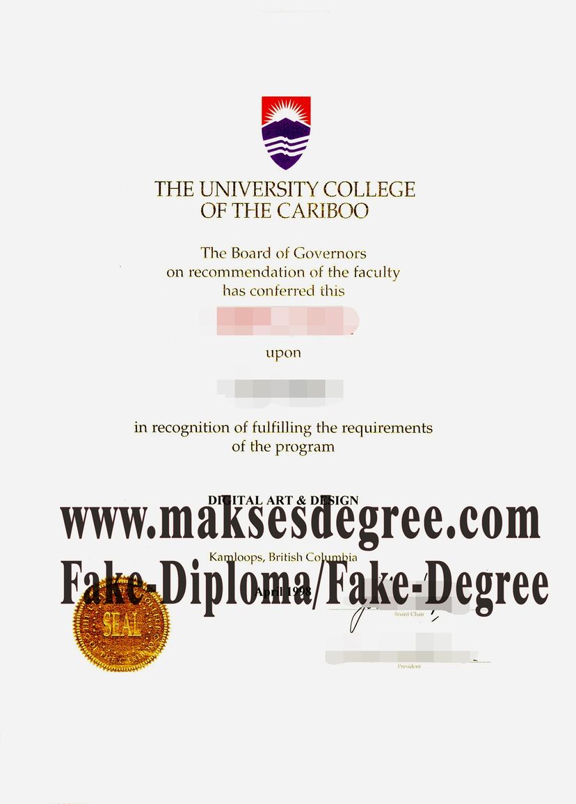 Where to order fake University college of the Cariboo 1 Certificate