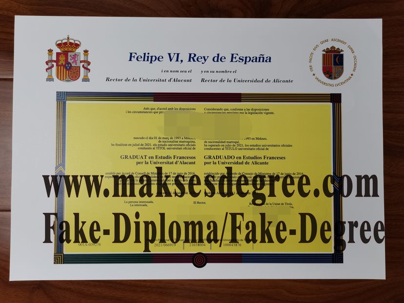 Where to order fake University of Alicante Certificate