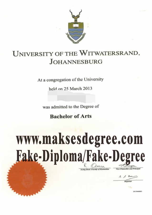 Where to order fake University of the Witwatersrand Diploma