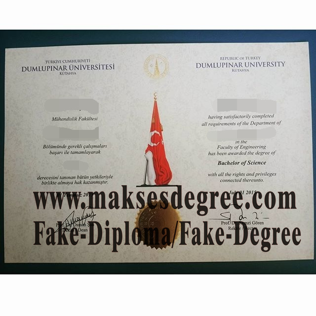 Where to purchase fake Dumlupinar University Certificate