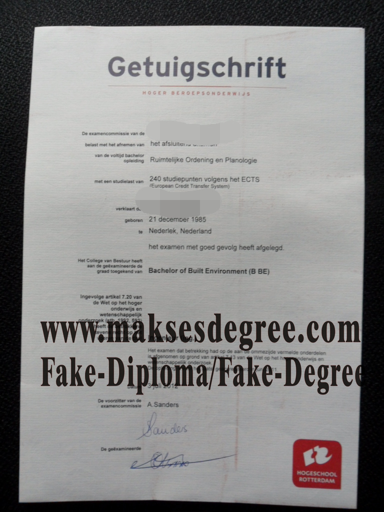 Where to purchase fake Hogeschool Rotterdam Certificate