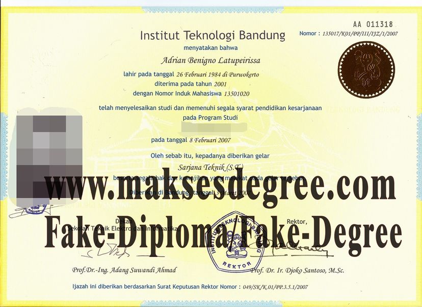 Where to purchase fake Institut Teknologi Bandung Degree