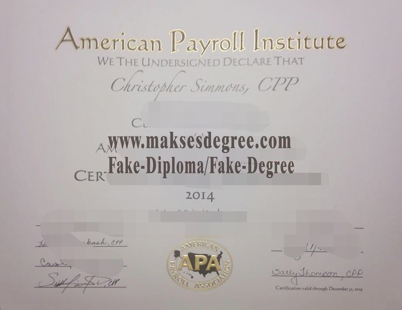 Where to purchase fake The steps to buy fake American Payroll Institute Diploma Certificate