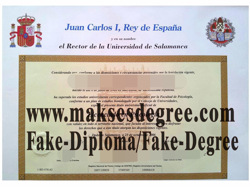 Where to purchase fake Universidad de Salamanca Certificate