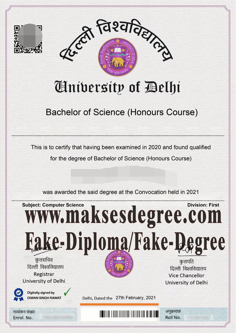 Where to purchase fake University of Delhi Degree